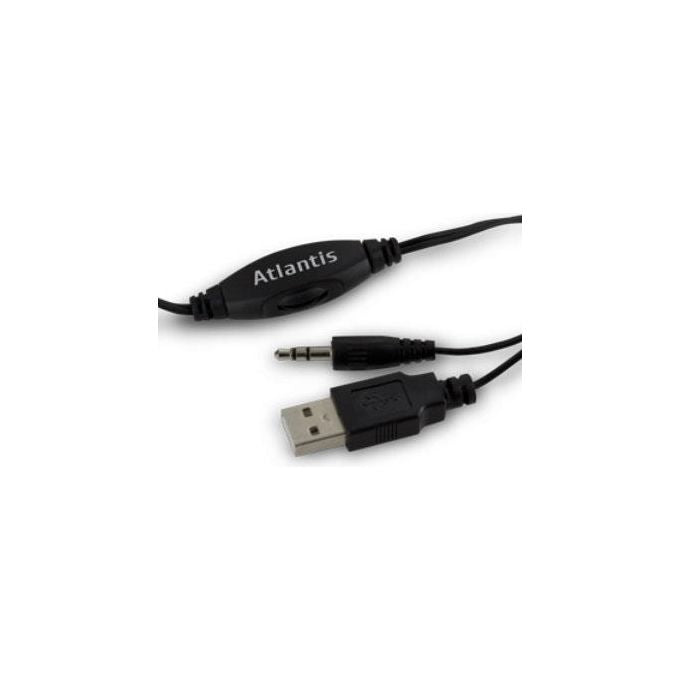 Atlantis P003-C03-B SoundPower 410 Casse PC Stereo Amplificate 2.0 5W USB Jack 3.5 mm colore Nero
