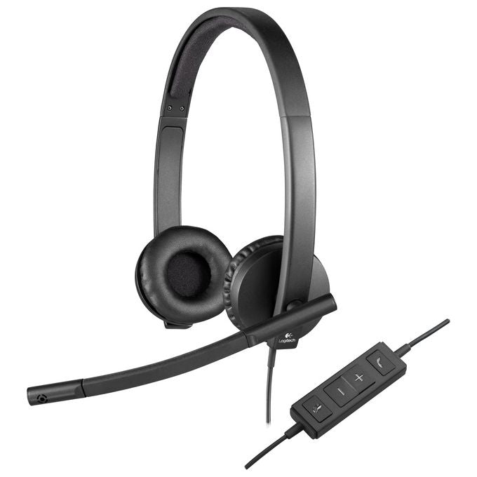 Logitech H570e Cuffie con Microfono USB Cancellazione di Rumore Compatibili con PC-Mac-Laptop