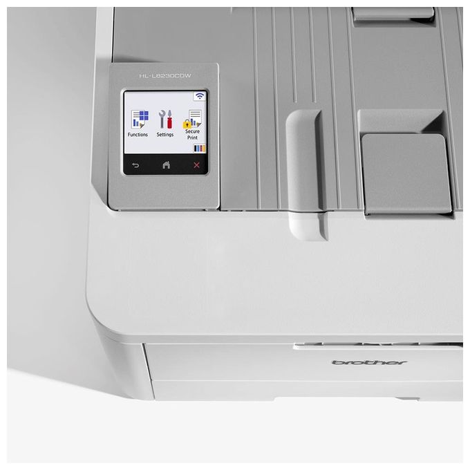 Brother HLL8230CDWRE1 Stampante LED a Colori 30 ppm Fronte Retro Automatico WiFi NFC Display Touch 6.8 cm 250 Fogli colore Bianco