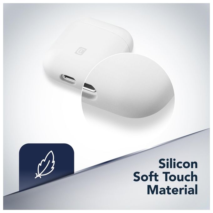 Cellular Line Bounce per AirPods 1and2 Custodia per AirPods in silicone soft-touch con gancio Bianco