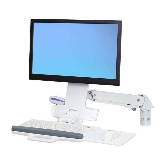 Ergotron StyleView Sit-Stand Combo Arm Montaggio a Parete per Display Lcd-Stampante-Mouse-Scanner Codici a Barre Alluminio-Plastica Bianco Dimensione Schermo fino a 24