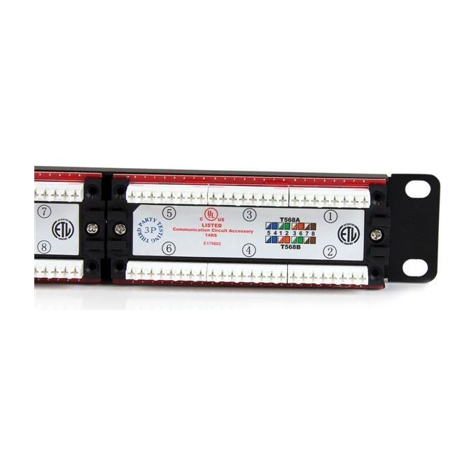 StarTech Patch Panel Cat 6 a 24 porte 1U Pannello di cablaggio per rete Cat6