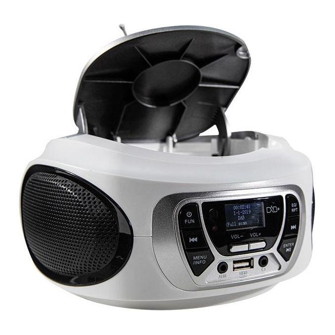 Trevi CMP 510 DAB Stereo Portatile Cd Boombox Radio DAB-DAB+ con RDS Usb Aux-In Presa Cuffia Bianco