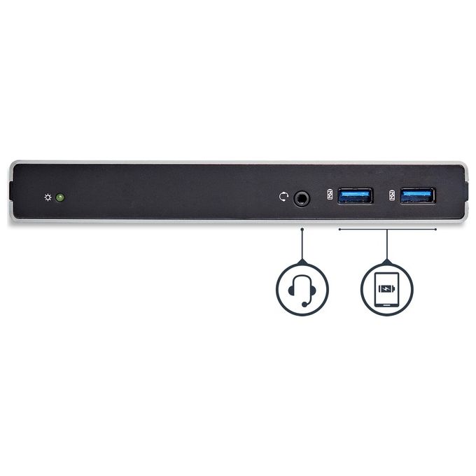 StarTech Docking Station Universale per Laptop USB 3.0 a doppia uscita DVI Gigabit Ethernet con adattatori HDMI - VGA