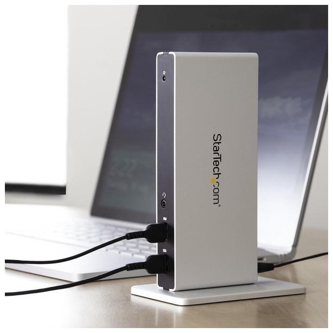 StarTech Docking Station Universale per Laptop USB 3.0 a doppia uscita DVI Gigabit Ethernet con adattatori HDMI - VGA