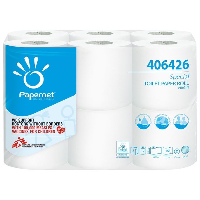 Papernet Confezione 12 Rotoli di Carta Igienica 165 Strappi