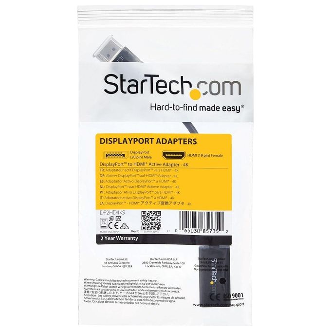 StarTech Adattatore DisplayPort a HDMI 4k a 30Hz - Convertitore audio - video attivo DP 1.2 a HDMI 1080p