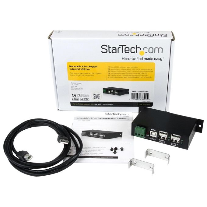 StarTech Resistente hub USB per settore industriale a 4 porte predisposto per il montaggio