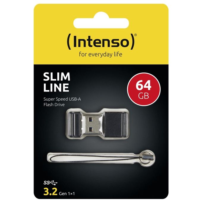 Intenso 3532490 Slim Line Chiavetta USB 64 GB USB 3.0 35 MB-s colore Nero