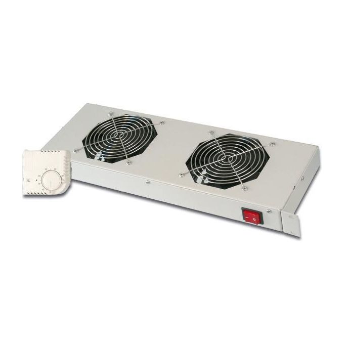 Digitus Ventola Con Termostato per Armadi Rack 19'' Con 2 Ventole Colore Nero Ral 9005 (Dn-19 Fan-2-Ho-Sw)