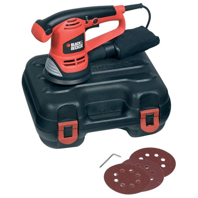 Black and Decker KA191EK Levigatrice Rotorbitale 480W 125mm 4000-11000 rpm con Valigetta colore Arancione