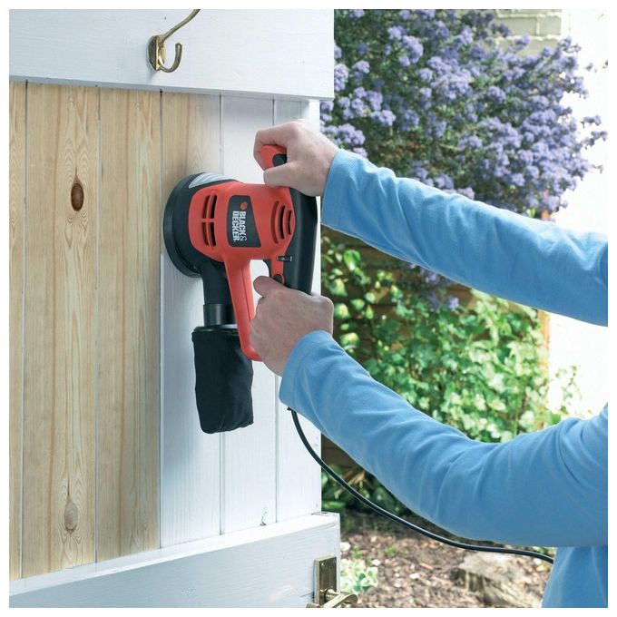 Black and Decker KA191EK Levigatrice Rotorbitale 480W 125mm 4000-11000 rpm con Valigetta colore Arancione