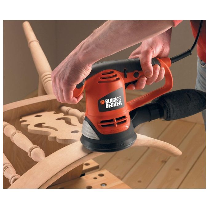 Black and Decker KA191EK Levigatrice Rotorbitale 480W 125mm 4000-11000 rpm con Valigetta colore Arancione