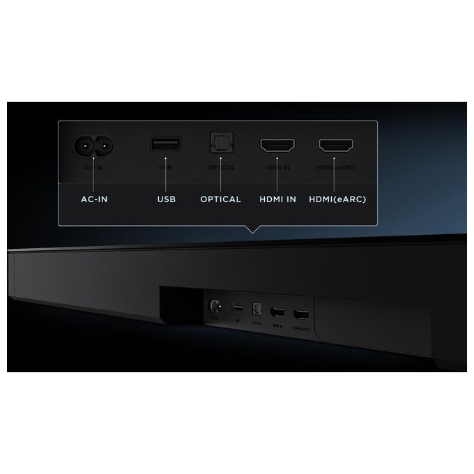 TCL Q75H Soundbar 5.1.2 canali 780W con Dolby Atmos e DTS:X subwoofer wireless Bluetooth 5.3 HDMI eARC Wi-Fi Chromecast Spotify Connect colore Titanio