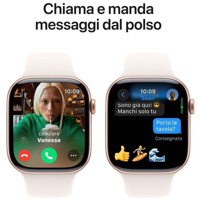 Apple MWWU3QL-A Apple Watch Series 10 GPS 46 mm Smartwatch con Cassa in Alluminio e Cinturino Sport Loop colore Rosa fard
