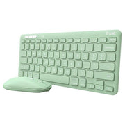 Trust 24943 Lyra Kit Tastiera e Mouse Wireless QWERTY Italiano Multi-dispositivo RF USB Bluetooth ricaricabile colore Verde