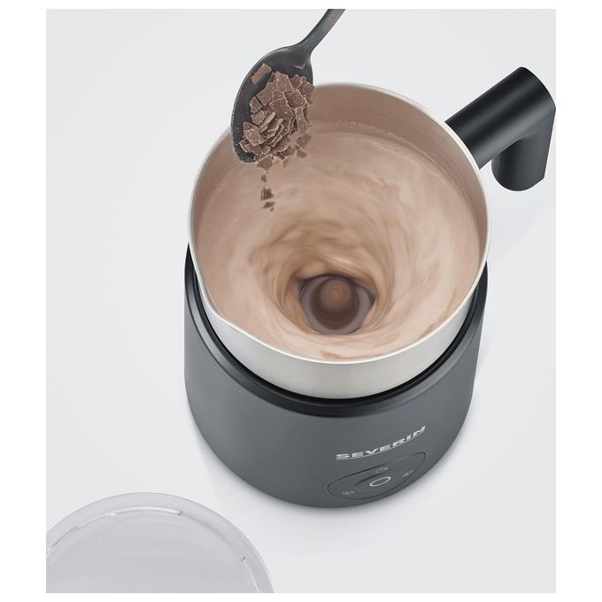 Severin SM3589 Spuma Lite Macchina da caffe' Montalatte a Induzione 400 ml 500 W Schiuma Calda e Fredda Funzione Cioccolato colore Beige Acciaio Inox