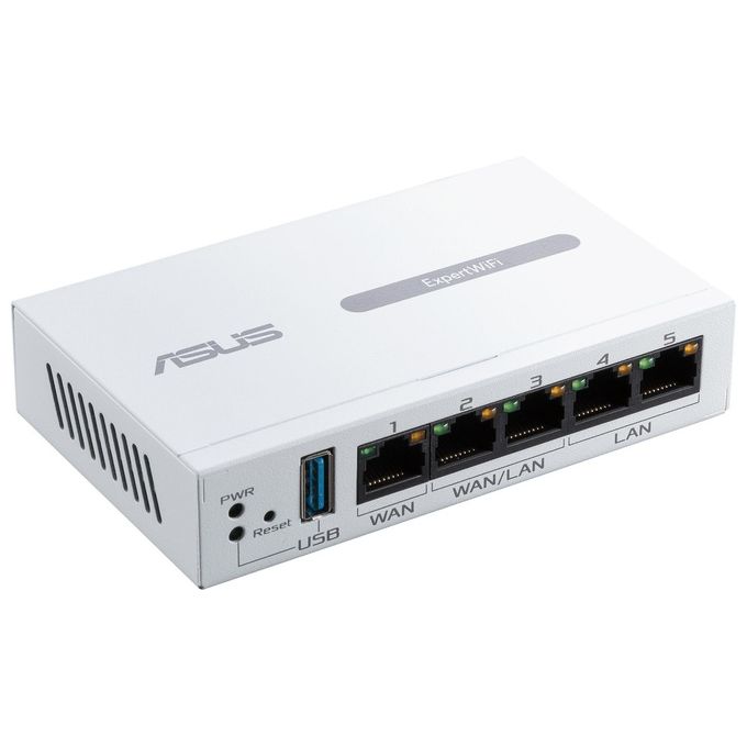 ASUS 90IG08E0-MO3B00 ExpertWiFi Router Cablato Gigabit Ethernet 5 Porte con Supporto Multi-WAN VPN Server e Client Firewall Layer 7 colore Bianco