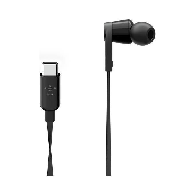 Belkin G3H0002BTBLK Rockstar Auricolari In-Ear USB-C Cablati con Microfono In Linea Cavo 1.12 m colore Nero