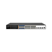 Link switch di rete 24 porte poe 400 watt + 4 porte sfp gigabit e una porta console layer 3