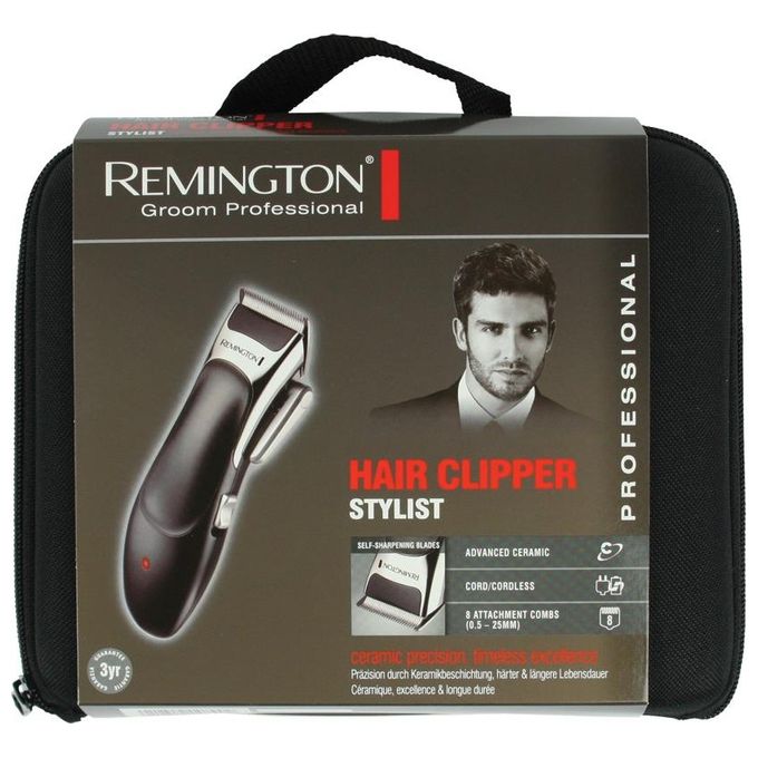 Remington HC363C Tagliacapelli Lame Ceramica Autoaffilanti 8 Pettini 3-25 mm Autonomia 40 min colore Nero Argento