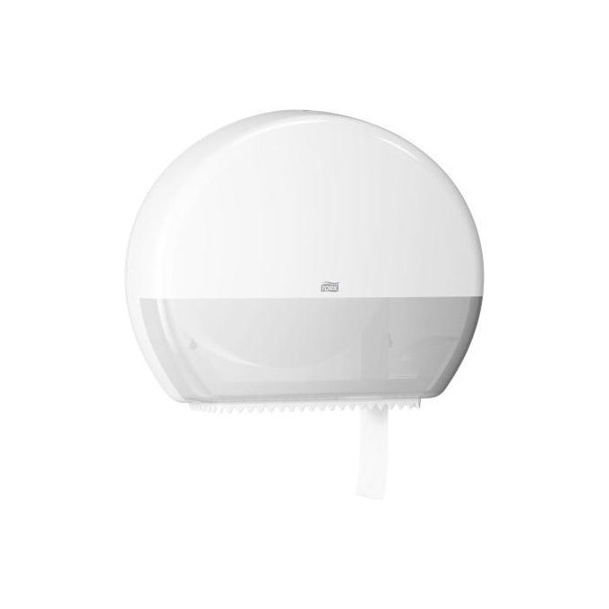 Tork 554000 Elevation Distributore di Asciugamani di Carta in Rotolo Jumbo fino a 15 Rotoli con Meccanismo Anti Spreco e Finestra di Ricarica Semitrasparente colore Bianco