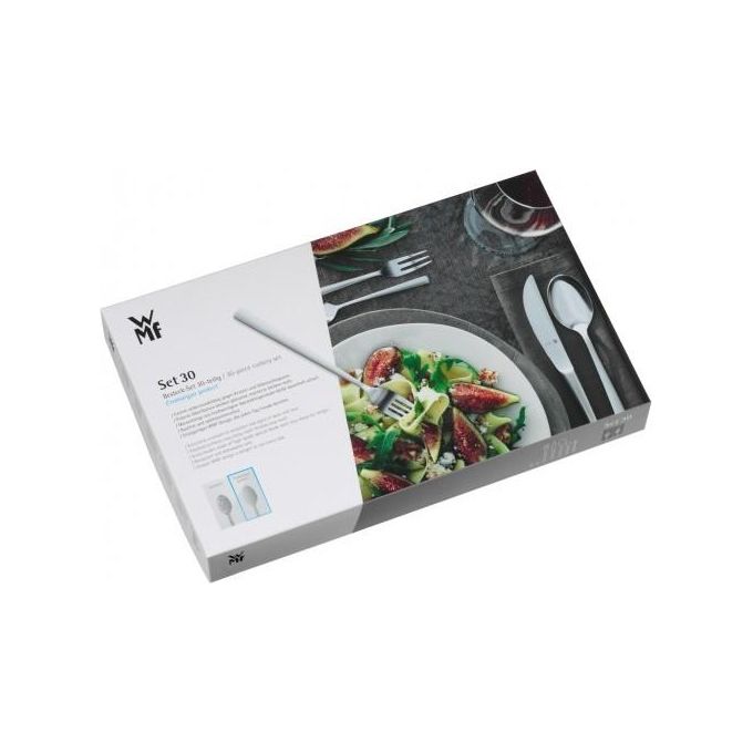 WMF 12.6191.6340 Flame Set di Posate 30 Pezzi per 6 Persone in Acciaio Inox Cromargan Protect Lucido Resistente ai Graffi con Coltelli Forgiati colore Acciaio Inox