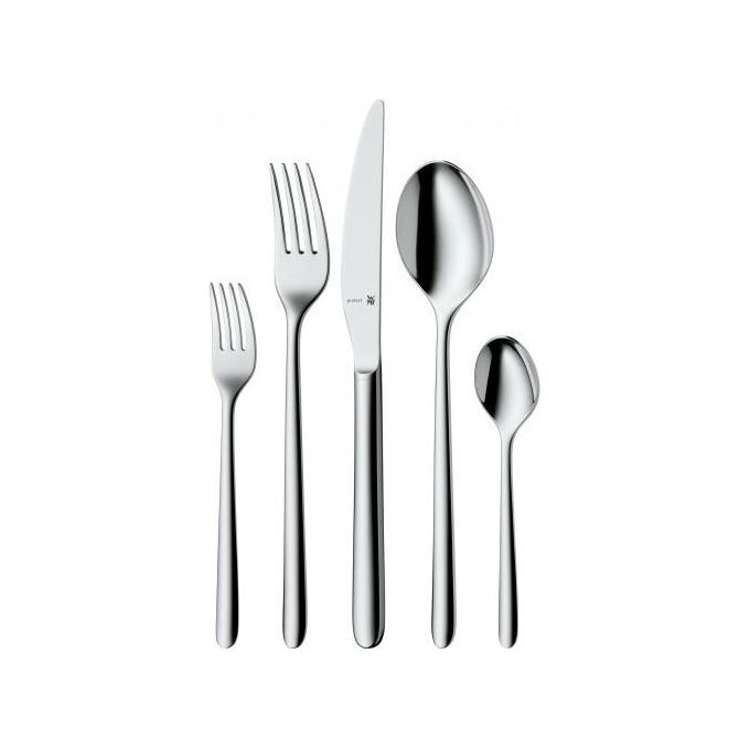 WMF 12.6191.6340 Flame Set di Posate 30 Pezzi per 6 Persone in Acciaio Inox Cromargan Protect Lucido Resistente ai Graffi con Coltelli Forgiati colore Acciaio Inox