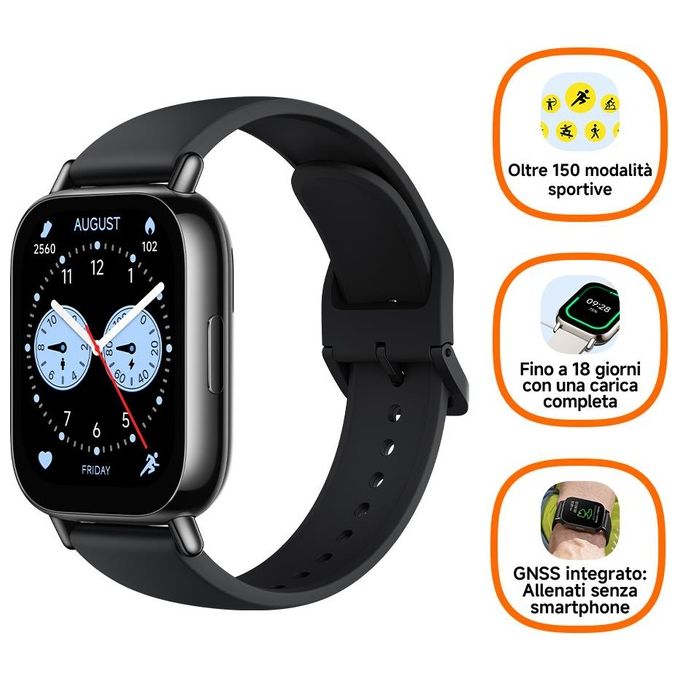 Xiaomi BHR8789GL Redmi Watch 5 Lite Smartwatch AMOLED 1.96'' GPS Bluetooth 5.3 Cardiofrequenzimetro SpO2 150+ Sport 18 giorni colore Nero