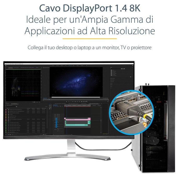 StarTech.com Cavo DisplayPort 1.4 Certificato Vesa da 5mt 8K 60hz Hdr10