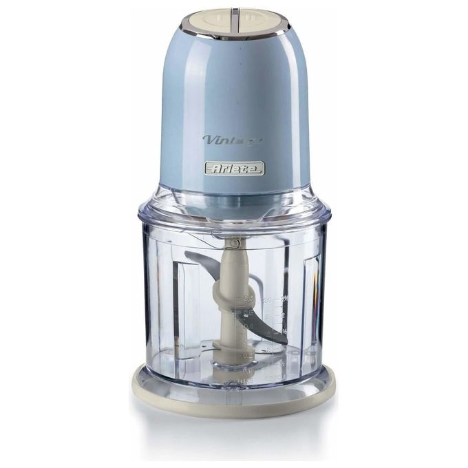 Ariete 438 Vintage Tritatutto Elettrico 4 Lame Acciaio Inox 2 Velocita' 0.6 L 400W colore Celeste