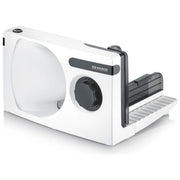Severin AS 3912 Affettatrice 100W lama acciaio inox 19 cm spessore regolabile 0-15 mm base pieghevole colore Bianco