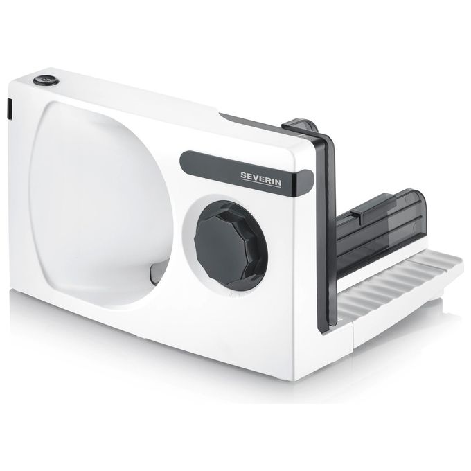 Severin AS 3912 Affettatrice 100W lama acciaio inox 19 cm spessore regolabile 0-15 mm base pieghevole colore Bianco