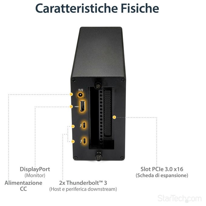 StarTech Chassis Telaio di Espansione Thunderbolt 3 a PCI Express con DisplayPort PCIe x16 Estensione Bus di Sistema 65W