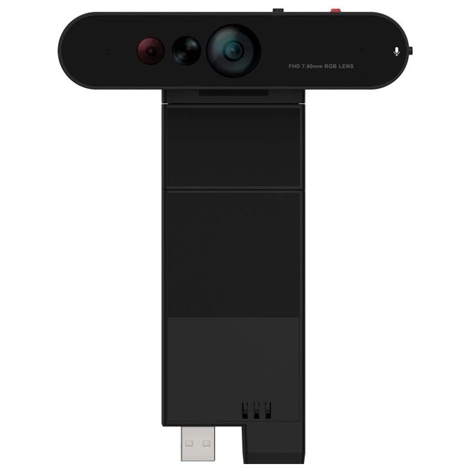 Lenovo MC60 ThinkVision Webcam Full HD 1920 x 1080 Pixel USB 2.0 con Doppio Microfono e Otturatore Privacy colore Nero