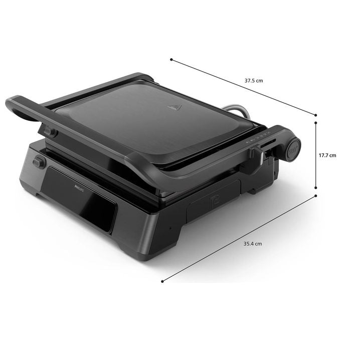 Philips HD6307-70 Serie 7000 Grill a Contatto 2200 W 8 Funzioni Preimpostate Sensore di Temperatura colore Nero