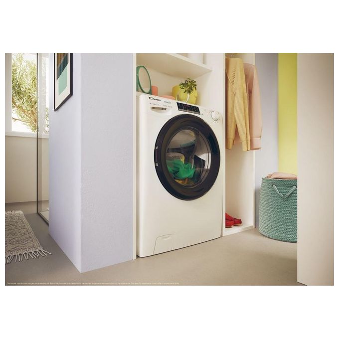 Candy Smart Pro Inverter CSO4474TWMB6-1-S Lavatrice Slim a carica frontale 7 kg 1400 giri-min Classe A con Vapore e Wi-Fi colore Bianco