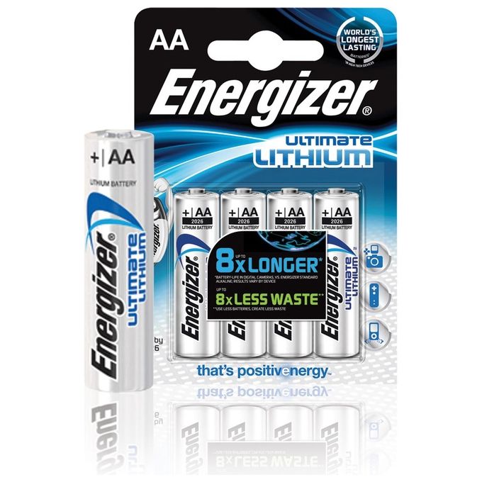 Energizer Pila Stilo al Litio AA 4 Pezzi