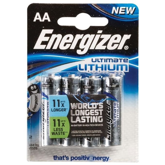 Energizer Pila Stilo al Litio AA 4 Pezzi