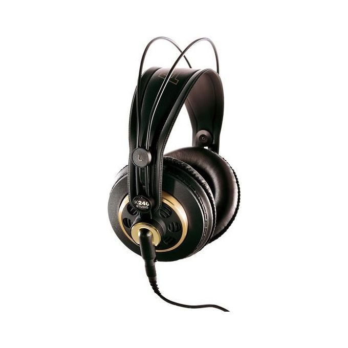 AKG K240STUDIO K240 Studio Cuffie a Padiglione Semi-Aperte Over-Ear 55 Ohm 104 dB 15Hz 25kHz cavo rimovibile 3 m colore Nero Oro