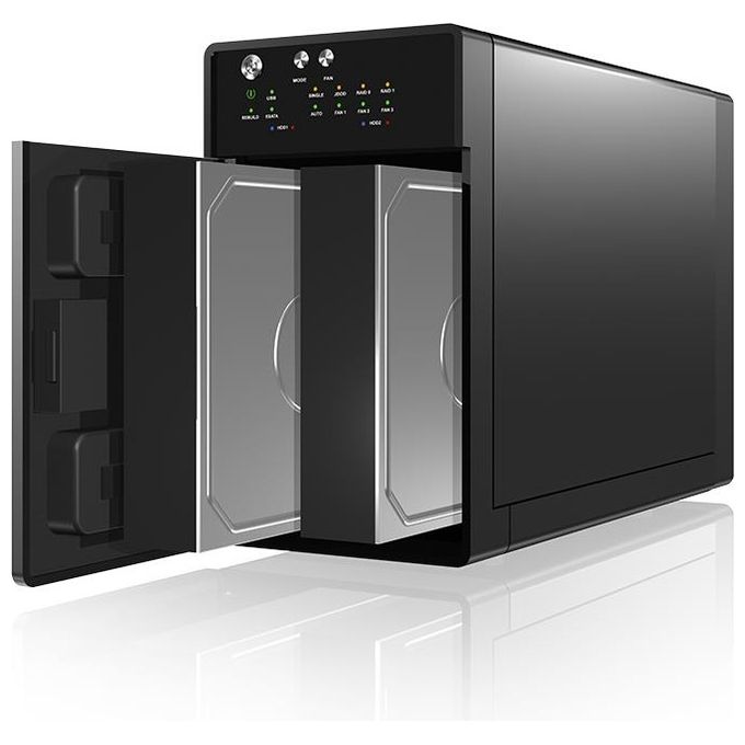 Icy Box IB-RD3620SU3 Box 2-bay 3.5 pollici JBOD con USB 3.0-eSATA Nero