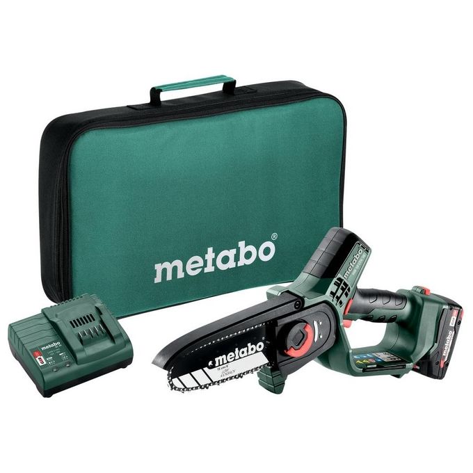Metabo 600856500 MS 18 LTX 15 Potatore a Batteria 18V 2Ah Barra 15 cm 5 m-s 1.6 Kg