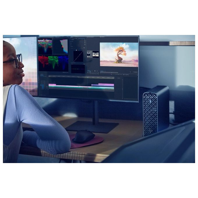 HP 4Q8N9AA Z24m G3 Monitor PC 23.8'' QHD IPS 2560x1440 Webcam 5MP USB-C 100W Hub USB colore Argento