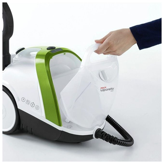Polti PTEU0317 Vaporetto Smart 110 Eco Pulitore a Vapore Cilindrico 1500W 4 bar Autorefill 110 g-min colore Nero Verde Bianco