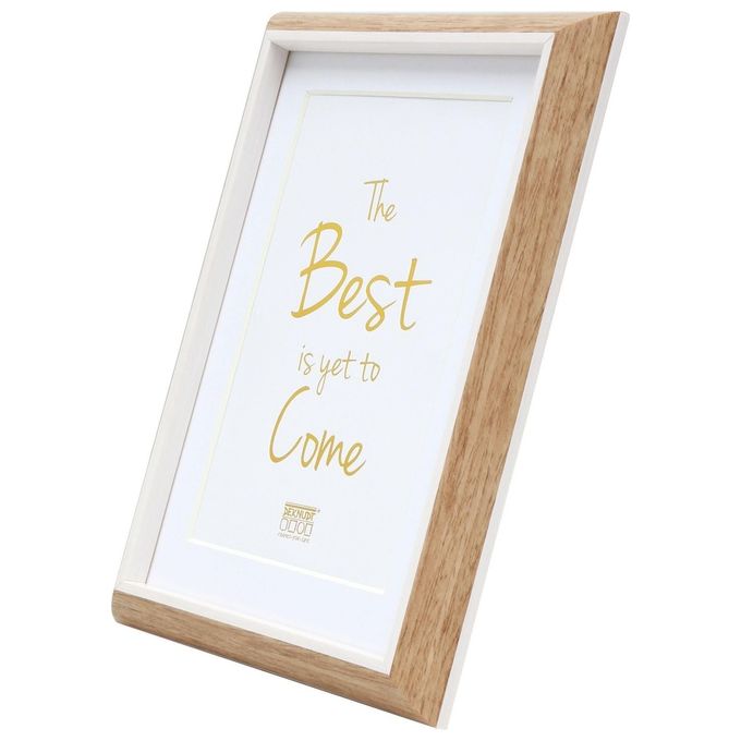 Deknudt Resin Cornice Portafoto 18x24cm Naturale-Bianco con Passepartout