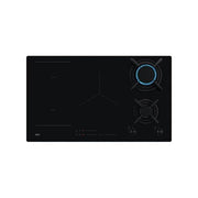 AEG HDB95623NB Serie 8000 Piano cottura Misto 90 cm 2 Fuochi Gas 3 Zone Induzione Vetroceramica Funzione Bridge StepPower colore Nero
