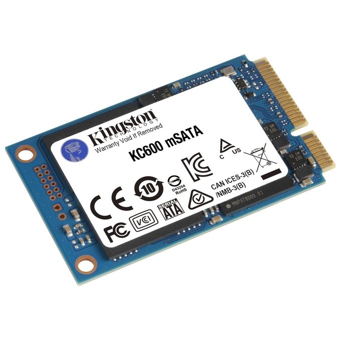 Kingston Technology SKC600MS-1024G KC600 SSD mSATA 1024 GB 3D TLC SATA III velocita' lettura 550 MB-s scrittura 520 MB-s colore Nero