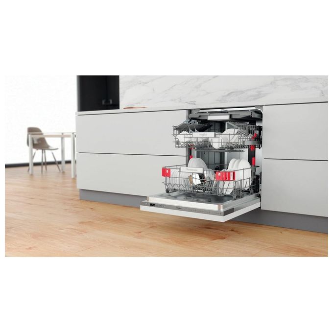 Whirlpool WIO 3O540 PELG Lavastoviglie da Incasso 14 coperti Classe B 10 programmi 40 dB tecnologia 6° SENSO (82x60x55 cm) colore Inox