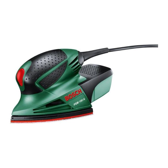 Bosch 0 603 3B7 000 PSM 100 A Levigatrice palmare 100 W 26000 OPM Velcro colore Nero Verde Rosso