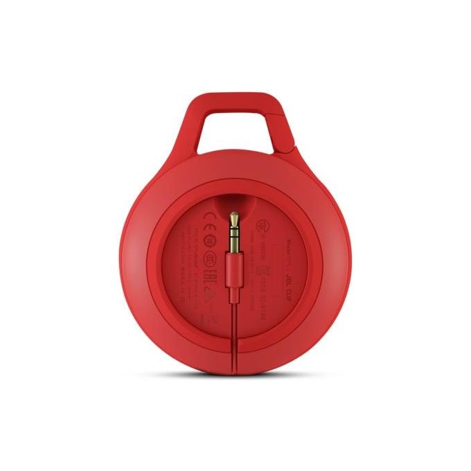 JBL JBLCLIPREDEU Clip Altoparlante Portatile Connessione Bluetooth e Cavo 5 h di Autonomia colore Rosso